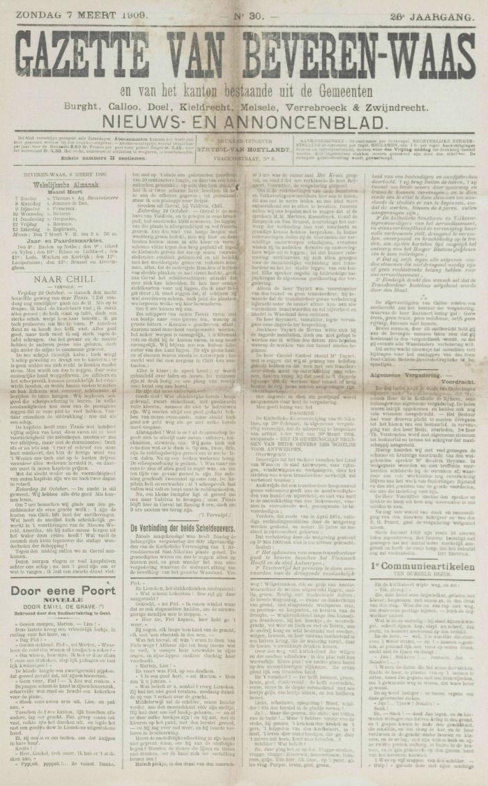 Gazette van Beveren-Waas 07/03/1909