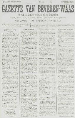 Gazette van Beveren-Waas 25/05/1902