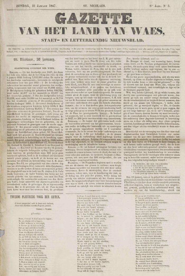 Gazette van het Land van Waes 31/01/1847