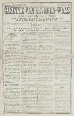 Gazette van Beveren-Waas 16/08/1908