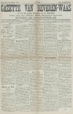 Gazette van Beveren-Waas 16/07/1911