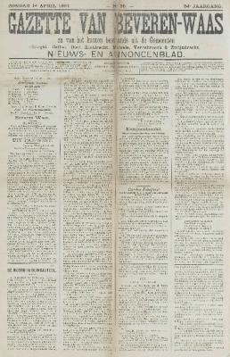 Gazette van Beveren-Waas 14/04/1907
