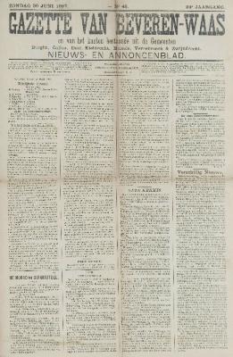 Gazette van Beveren-Waas 30/06/1907