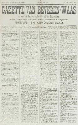Gazette van Beveren-Waas 21/01/1900