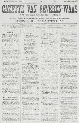 Gazette van Beveren-Waas 27/07/1902