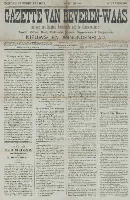 Gazette van Beveren-Waas 27/02/1887