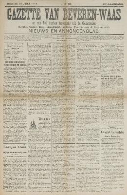 Gazette van Beveren-Waas 21/07/1912