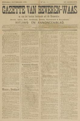 Gazette van Beveren-Waas 01/11/1896