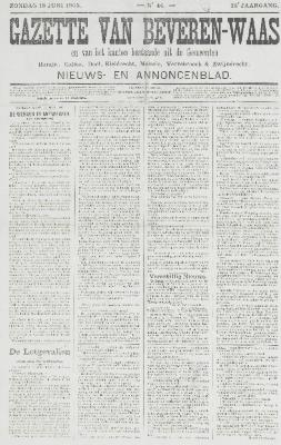 Gazette van Beveren-Waas 18/06/1905