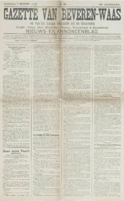 Gazette van Beveren-Waas 07/03/1909