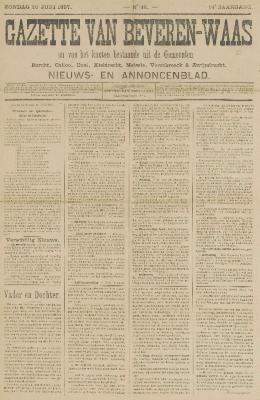 Gazette van Beveren-Waas 20/06/1897