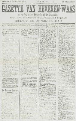 Gazette van Beveren-Waas 09/12/1900