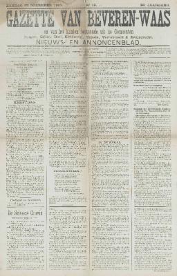 Gazette van Beveren-Waas 22/12/1907