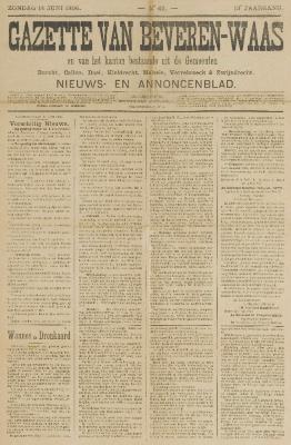 Gazette van Beveren-Waas 14/06/1896