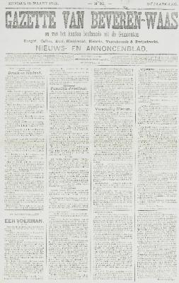 Gazette van Beveren-Waas 15/03/1903