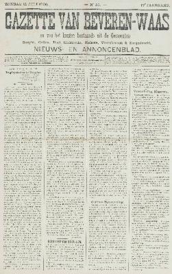 Gazette van Beveren-Waas 15/07/1900