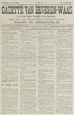 Gazette van Beveren-Waas 01/07/1894