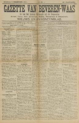 Gazette van Beveren-Waas 03/12/1911