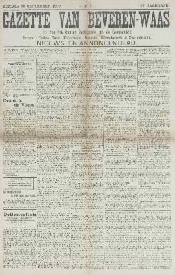 Gazette van Beveren-Waas 26/09/1909