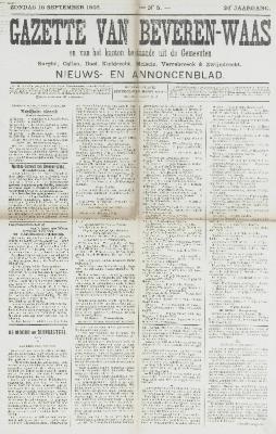 Gazette van Beveren-Waas 16/09/1906
