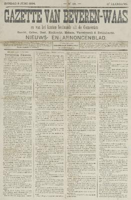 Gazette van Beveren-Waas 03/06/1894