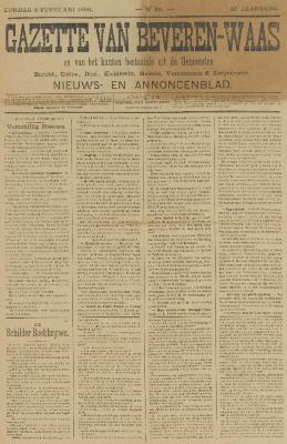 Gazette van Beveren-Waas 02/02/1896