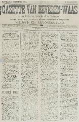 Gazette van Beveren-Waas 25/10/1891