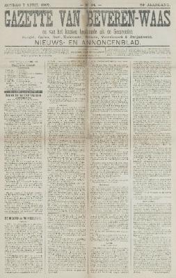 Gazette van Beveren-Waas 07/04/1907