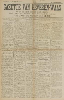 Gazette van Beveren-Waas 11/01/1914