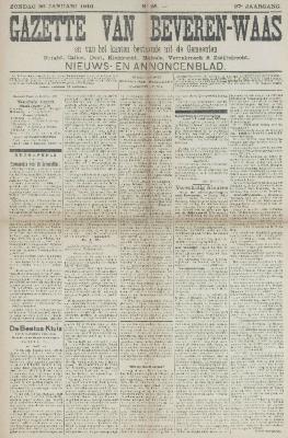 Gazette van Beveren-Waas 30/01/1910