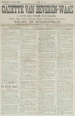 Gazette van Beveren-Waas 22/07/1894