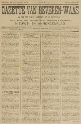 Gazette van Beveren-Waas 22/11/1896