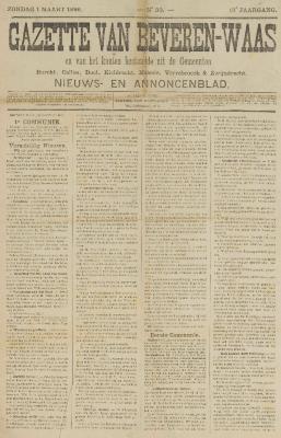 Gazette van Beveren-Waas 01/03/1896