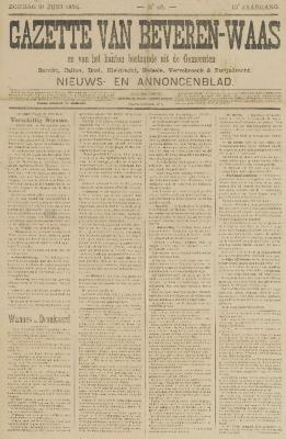 Gazette van Beveren-Waas 21/06/1896