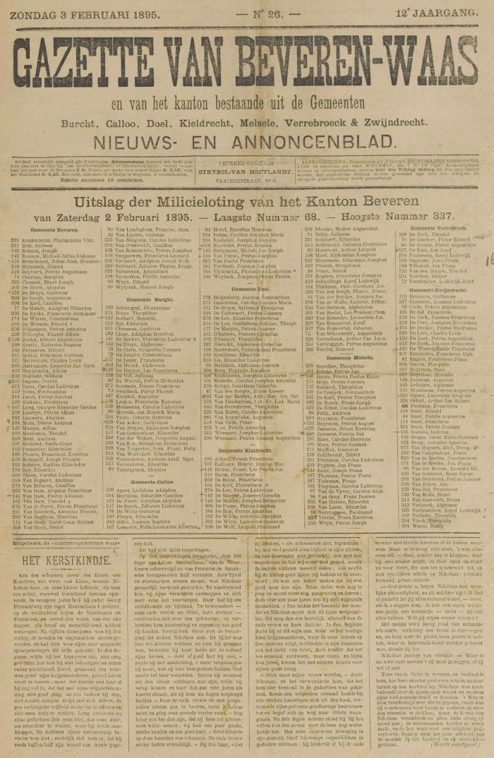 Gazette van Beveren-Waas 03/02/1895