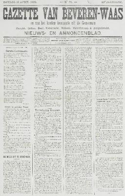 Gazette van Beveren-Waas 16/04/1905