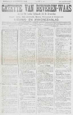 Gazette van Beveren-Waas 21/09/1902