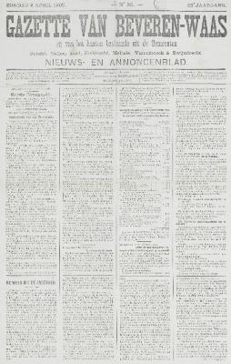 Gazette van Beveren-Waas 02/04/1905