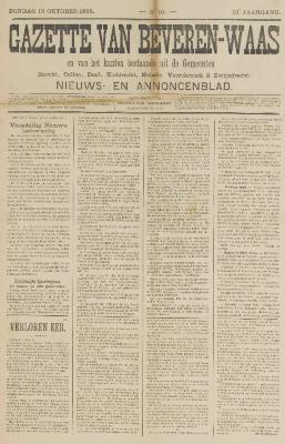 Gazette van Beveren-Waas 13/10/1895