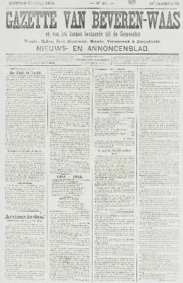 Gazette van Beveren-Waas 20/07/1902