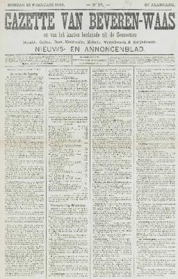 Gazette van Beveren-Waas 22/02/1903