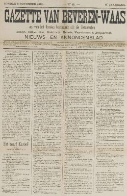 Gazette van Beveren-Waas 02/11/1890