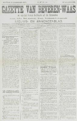 Gazette van Beveren-Waas 08/12/1901