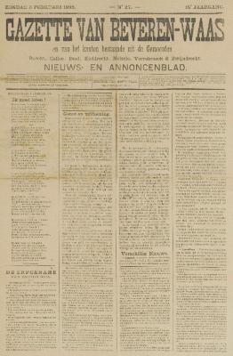 Gazette van Beveren-Waas 06/02/1898