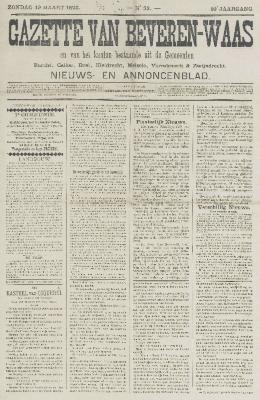 Gazette van Beveren-Waas 19/03/1893