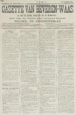 Gazette van Beveren-Waas 25/06/1893