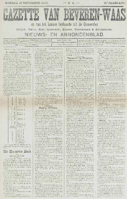 Gazette van Beveren-Waas 13/09/1903