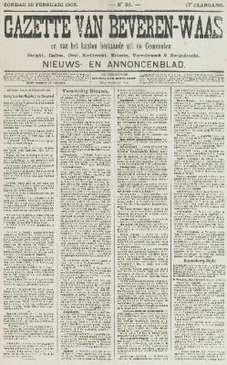 Gazette van Beveren-Waas 25/02/1900