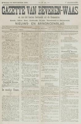 Gazette van Beveren-Waas 24/11/1889