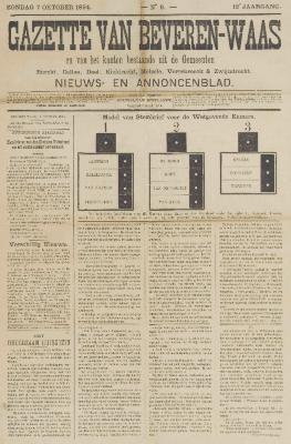 Gazette van Beveren-Waas 07/10/1894